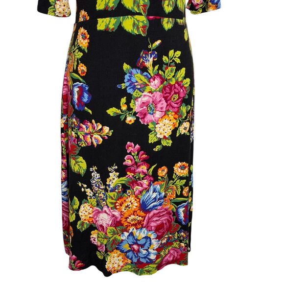 Ett:Twa By Anthropologie Coreyell Dress Knit Turtleneck Floral Black XS bv - Picture 4 of 9